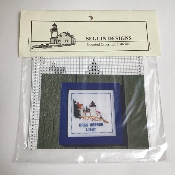Seguin Designs Counted Cross Stitch PATTERN ONLY Bass Harbor Light Lighthouse ME - Picture 2 of 4